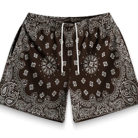 Bravest Studios Other - SCREENPRINTED PAISLEY TWO-TONE BROWN SHORTS